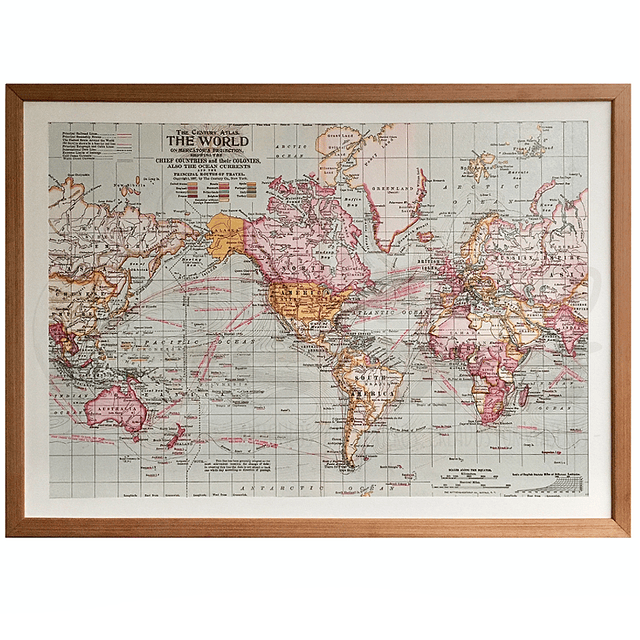 Mapa mundi rutas marítimas de viajes XL pineable