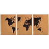 Mapa mundi triple negro con corcho a la vista con países segmentados marco Mañio