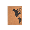 Mapa mundi triple negro con corcho a la vista con países segmentados marco Mañio