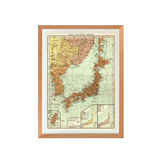 Mapa político Japón pineable