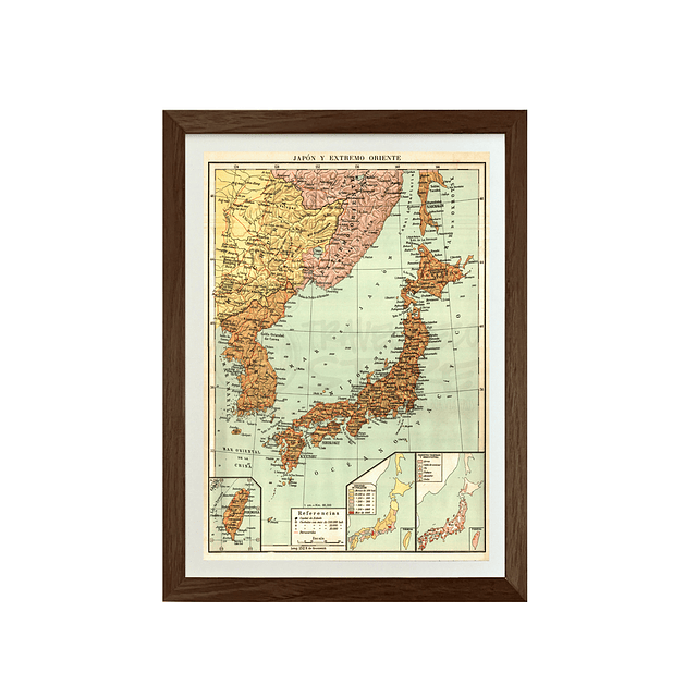 Mapa político Japón pineable