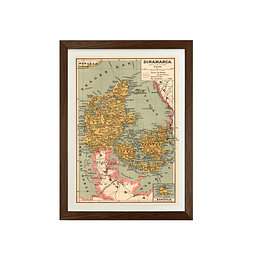 Mapa pineable Dinamarca fines siglo XIX