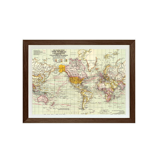 Mapa mundi rutas marítimas de viajes pineable