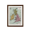 Mapa pineable Inglaterra, Escocia e Irlanda fines siglo XIX