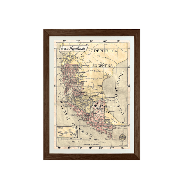 Mapa pineable antigua provincia de Magallanes 