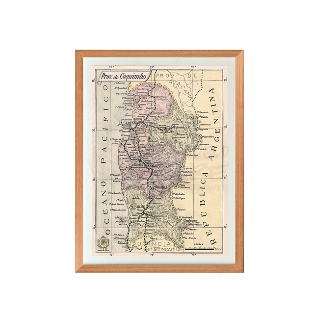 Mapa pineable antigua provincia de Coquimbo