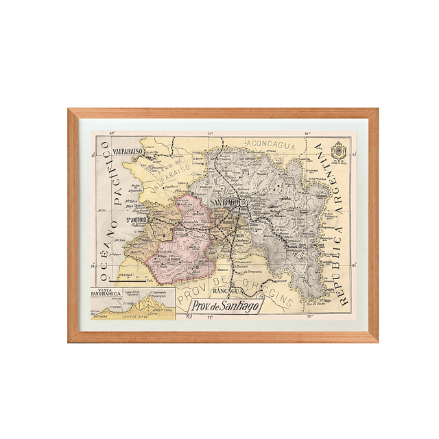 Mapa pineable antigua provincia de Santiago