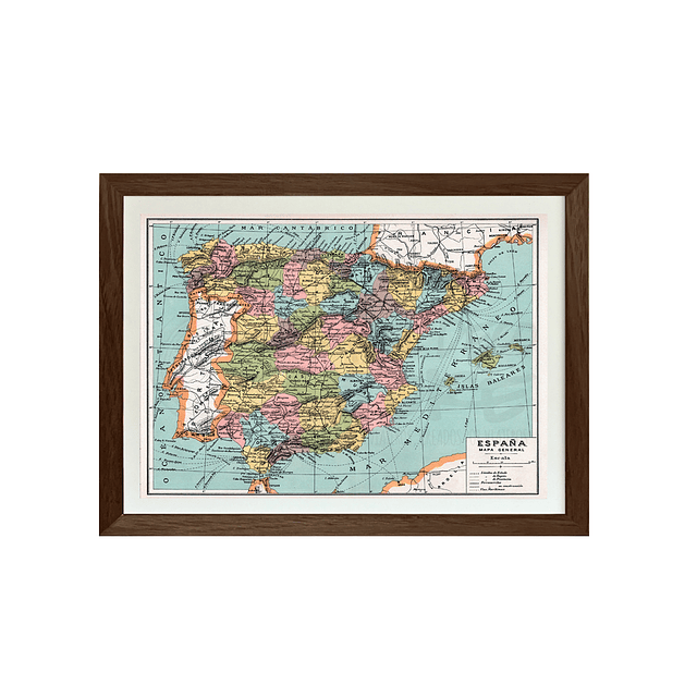 Mapa España fines siglo XIX pineable