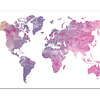 Mapa Mundi Acuarela Ilustrado 80x60 cms