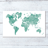 Print Mapa Mundi Acuarela Ilustrado para enmarcar 80x60 cms