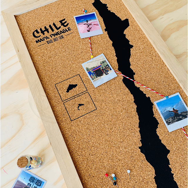 Mapa Chile corcho a la vista Travel Deco Store