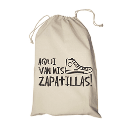 Bolsa/saco frase "aqui van mis zapatillas" 