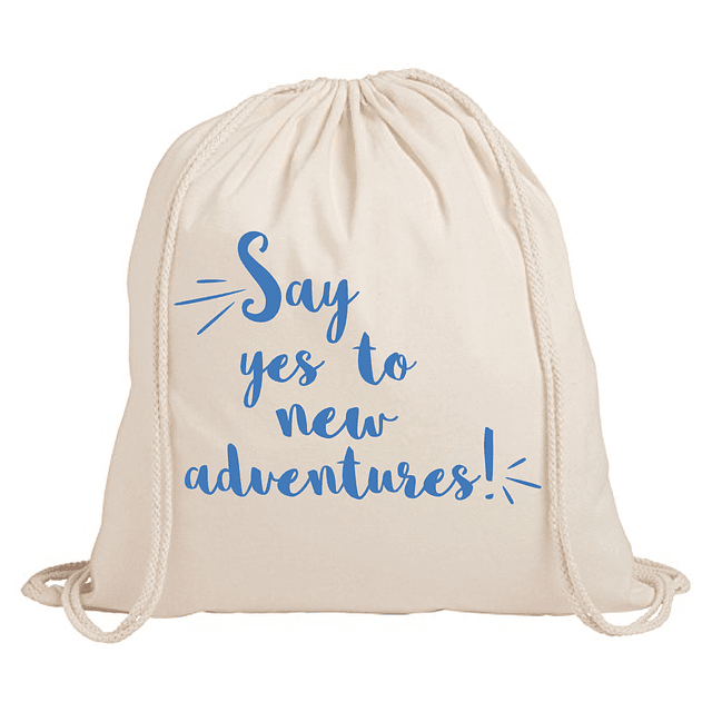 Mochila frase "say yes to new adventures"