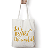 Totebag frase "Let's travel the world"