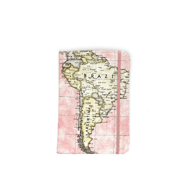 Porta pasaporte familiar tela "mundi" Travel Deco Store