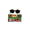 Estuche guarda anteojos sol/opticos tela "UK" elastico verde