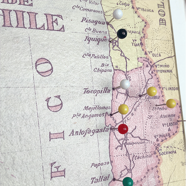 Mapa general de Chile pineable año 1944