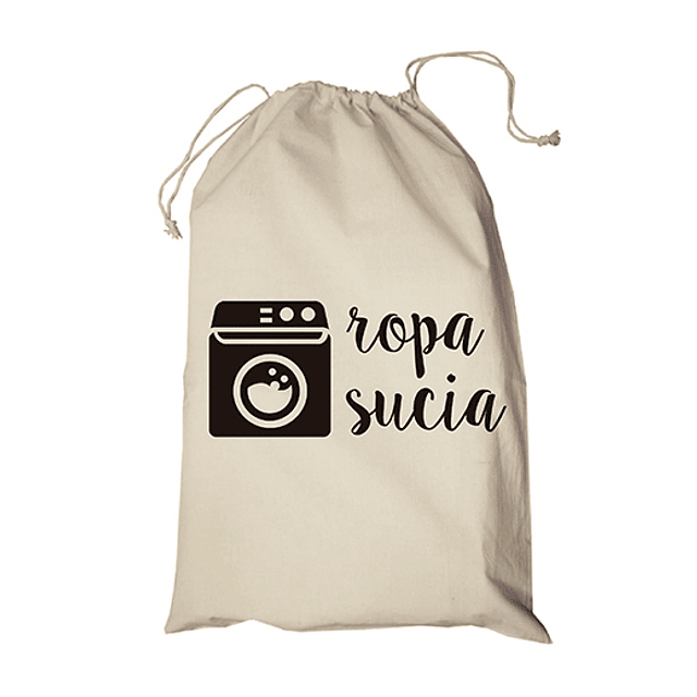 Bolsa/saco frase "ropa sucia" texto negro