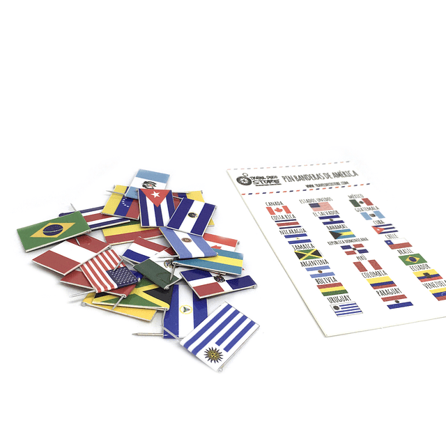 Set banderas pineable de America