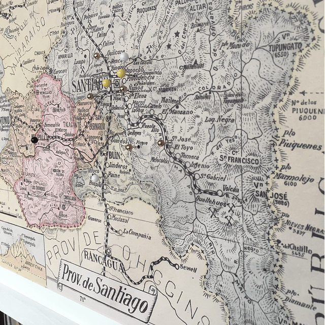 Mapa pineable antigua provincia de Santiago