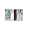 Porta pasaporte tela "mapa mundi colores" con elástico amarillo Z6