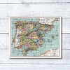 Print para enmarcar: mapa político España fines siglo XIX 25x20 cms