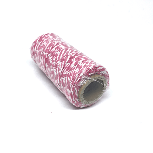 Hilo Baker Twine Fucsia/blanco para decorar mapas pineales