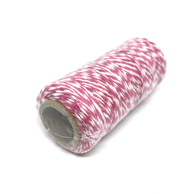 Hilo Baker Twine Fucsia/blanco para decorar mapas pineales