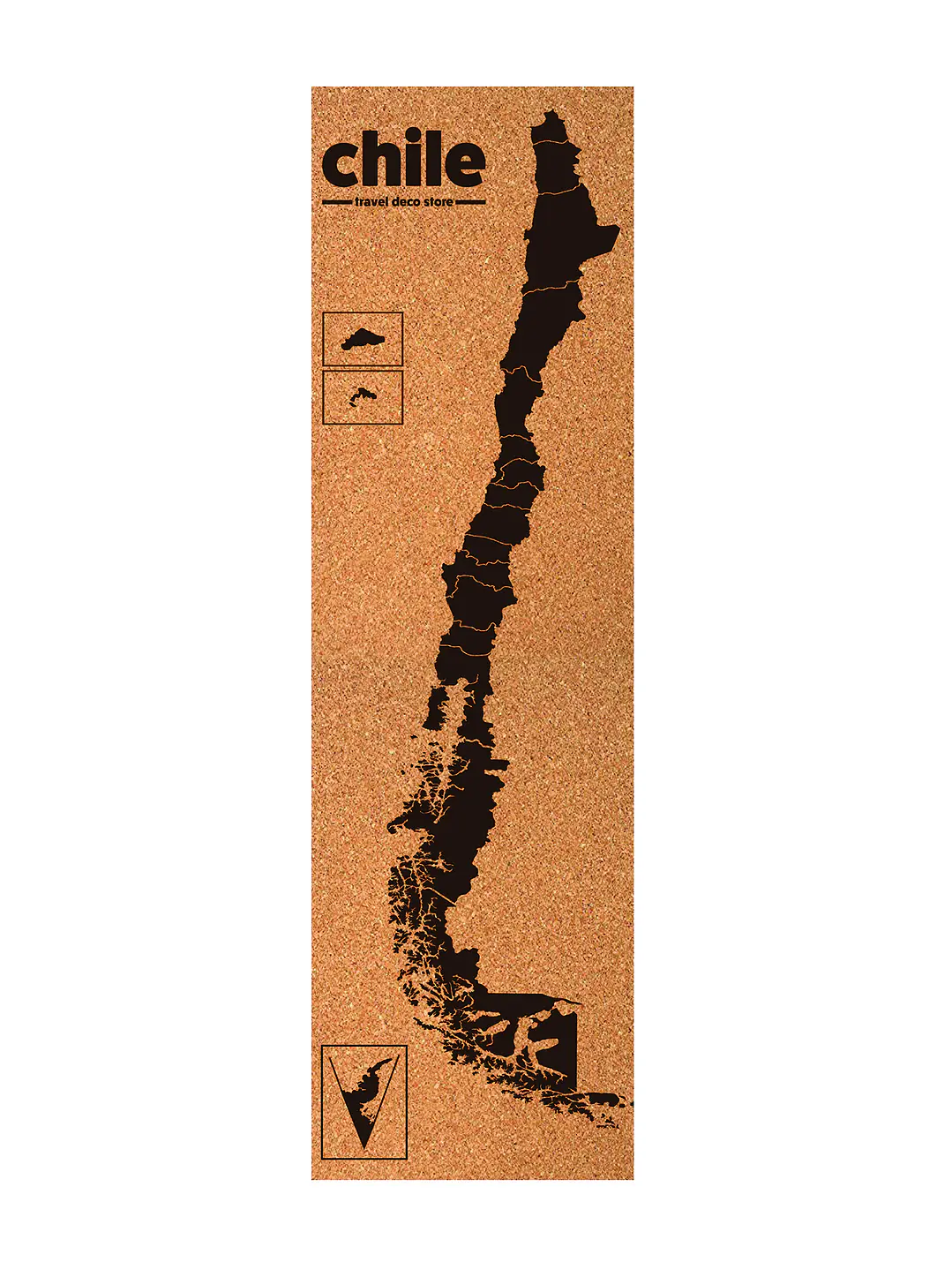 Mapa Chile lamina de corcho Travel Deco Store 1