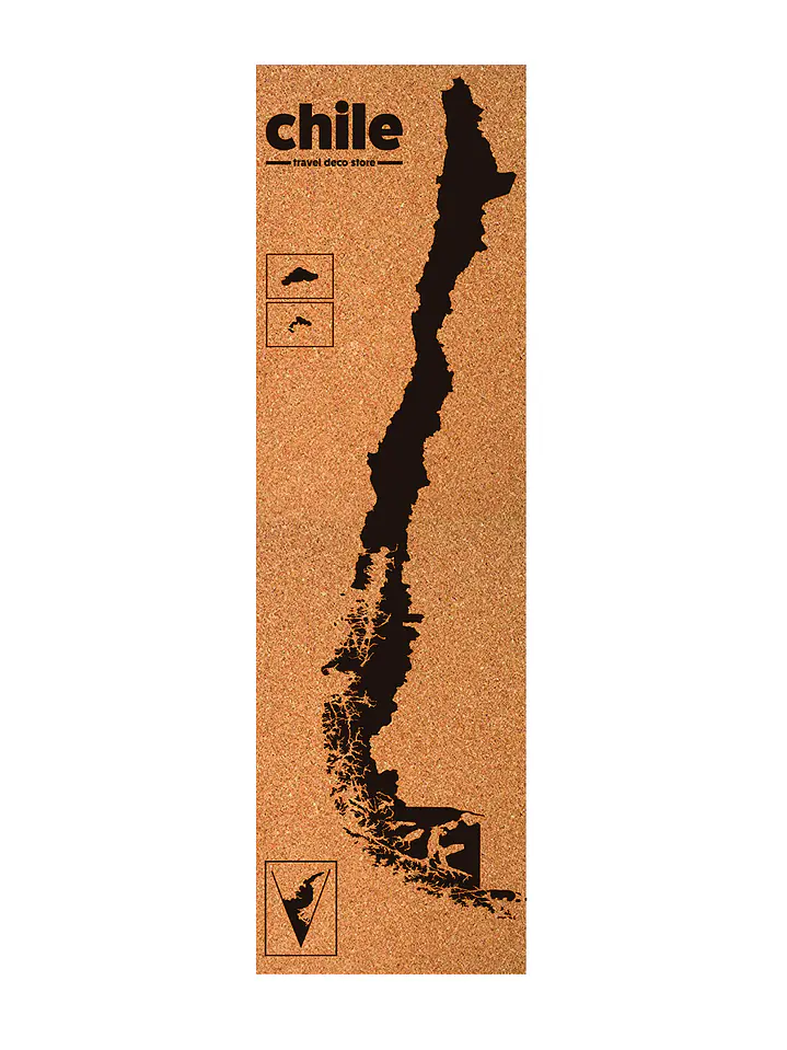 Mapa Chile lamina de corcho Travel Deco Store 2