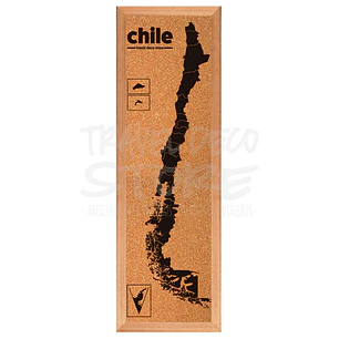 Mapa pineable Chile de corcho con regiones Travel Deco Store