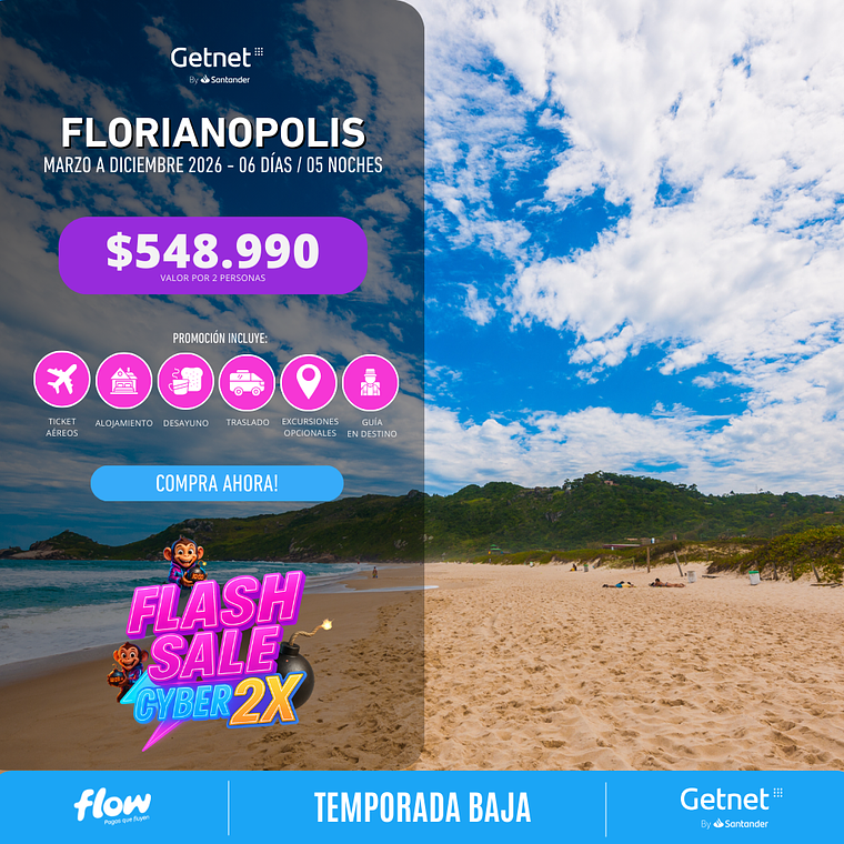 Florianopolis / 6 días - 5 noches | Temporada Baja 1
