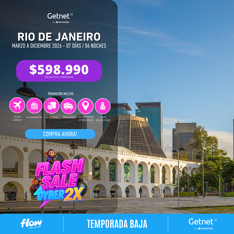 Rio de Janeiro / 7 días - 6 noches | Temporada Baja 1