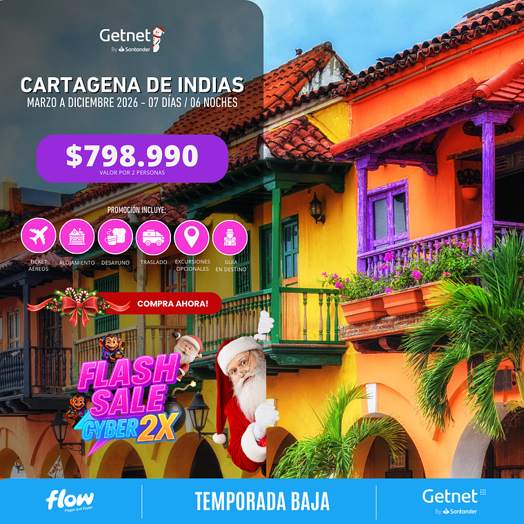 Cartagena de Indias / 7 dias - 6 noches | Temporada Baja 1
