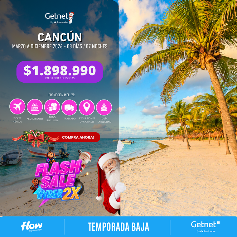 Cancún / 8 dias - 7 noches | Temporada Baja 1