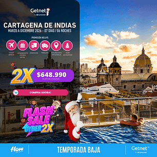 Cartagena de Indias / 7 dias - 6 noches | Temporada Baja