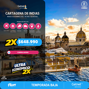 Cartagena de Indias / 7 dias - 6 noches | Temporada Baja