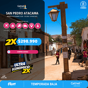 San Pedro de Atacama / 5 días - 4 noches | Temporada Baja 