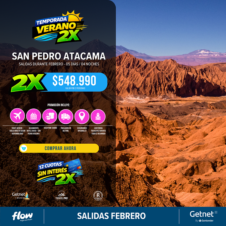 San Pedro de Atacama / 05 días - 04 noches | Salidas Verano 1