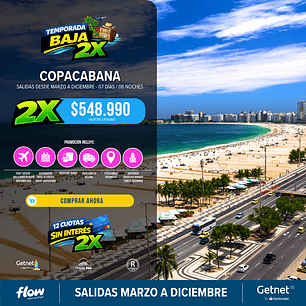 Copacabana / 7 días - 6 noches | Salidas Temporada Baja