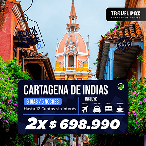 Cartagena de Indias / 6 días - 5 noches | Temporada Baja