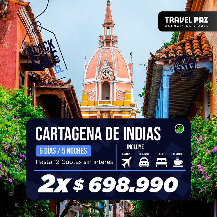 Cartagena de Indias / 6 días - 5 noches | Temporada Baja 1