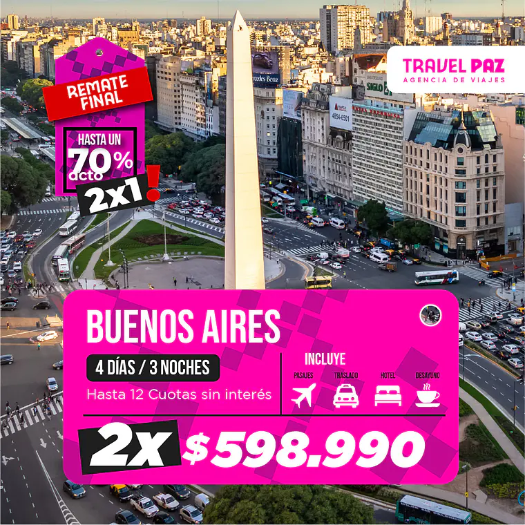 Buenos Aires / 4 días - 3 noches | Temporada Baja 1