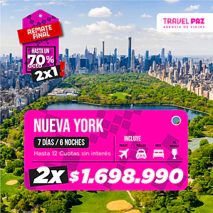 Nueva York / 7 días - 6 noches | Temporada Baja