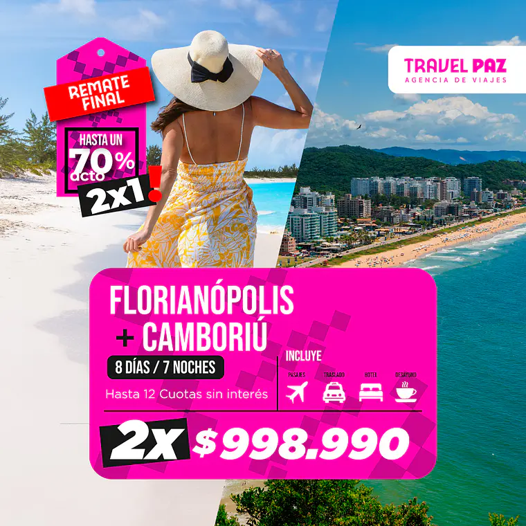 Florianopolis & Camboriu / 8 días - 7 noches | Temporada Baja 1