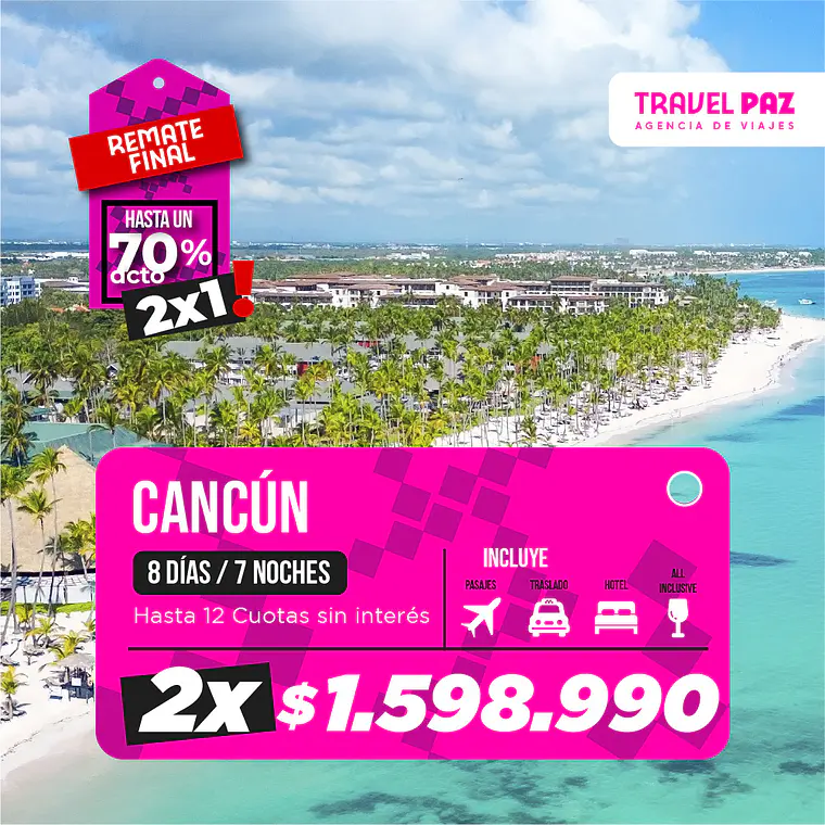 Cancún / 8 días - 7 noches | Temporada Baja 1