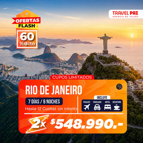 Rio de Janeiro / 7 días - 6 noches | Oferta Flash Baja