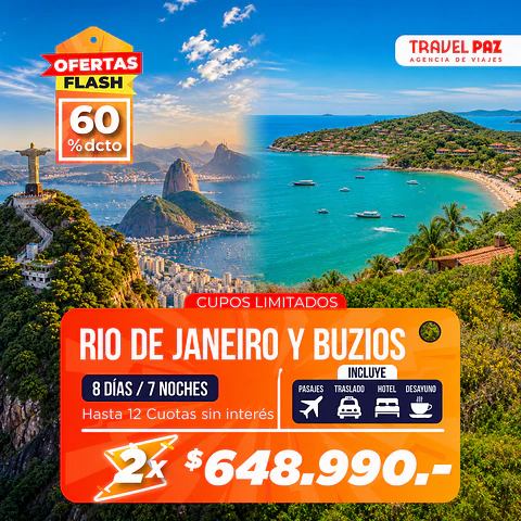 Rio & Buzios / 8 días - 7 noches | Temporada Baja