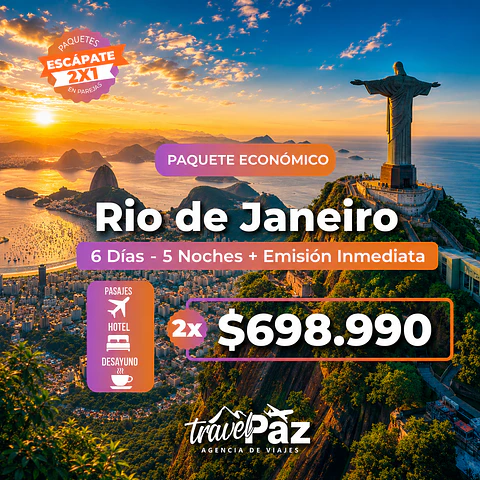 Rio de Janeiro / 6 días - 5 noches | Temporada Baja Economico (250)