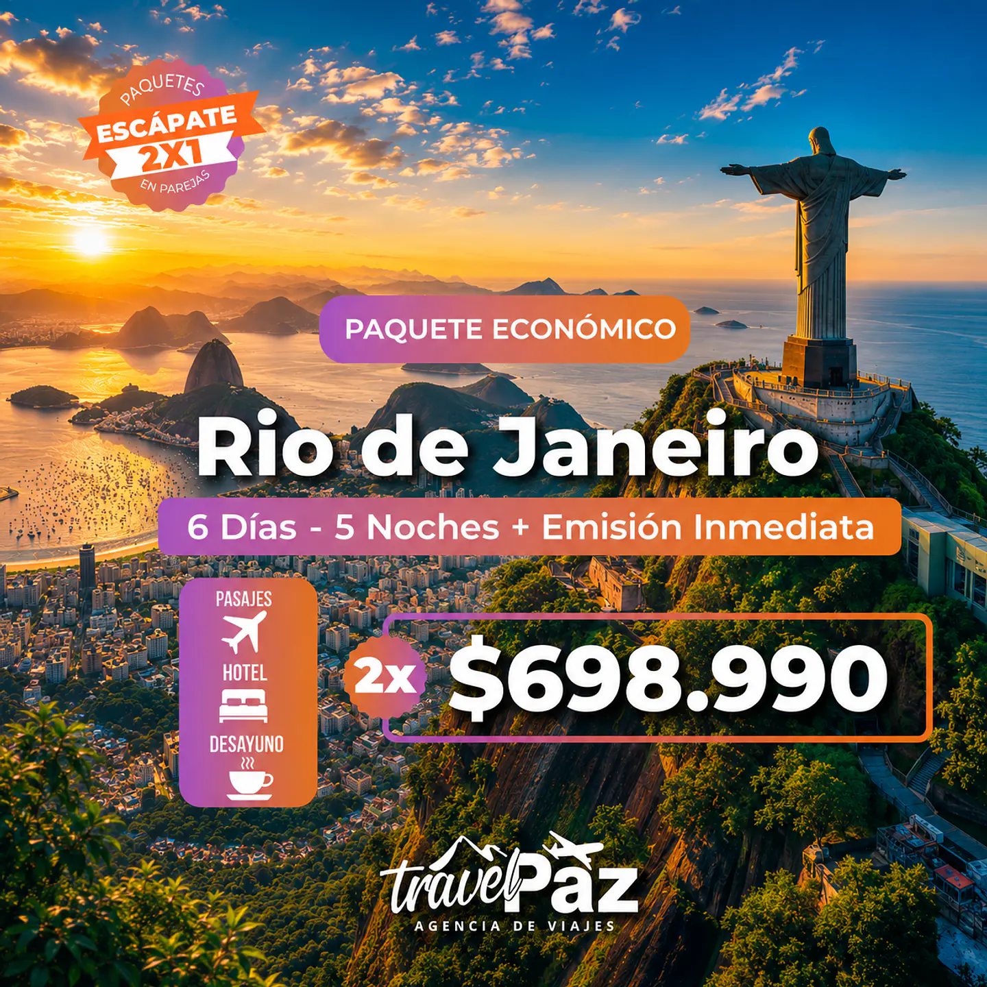 Rio de Janeiro / 6 días - 5 noches | Temporada Baja Economico (250) 1